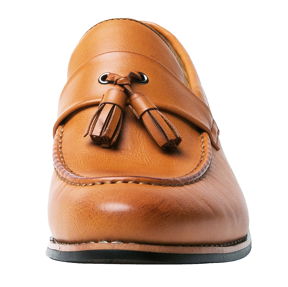 Mocasines con borlas para hombre Negro Rojo Bronceado 