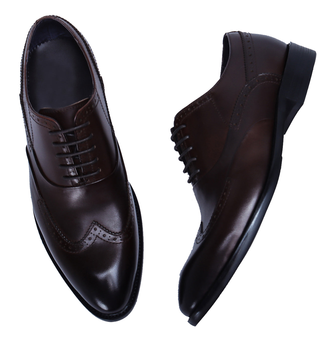 Zapatos Oxford de cuero con cordones para hombre 