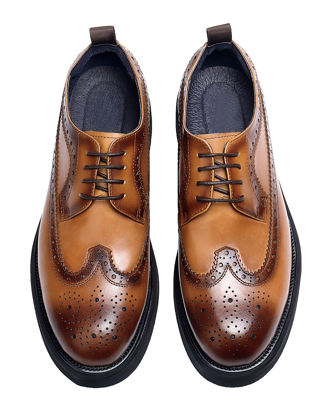 Derby de cuero Brogue Fashion para hombre 