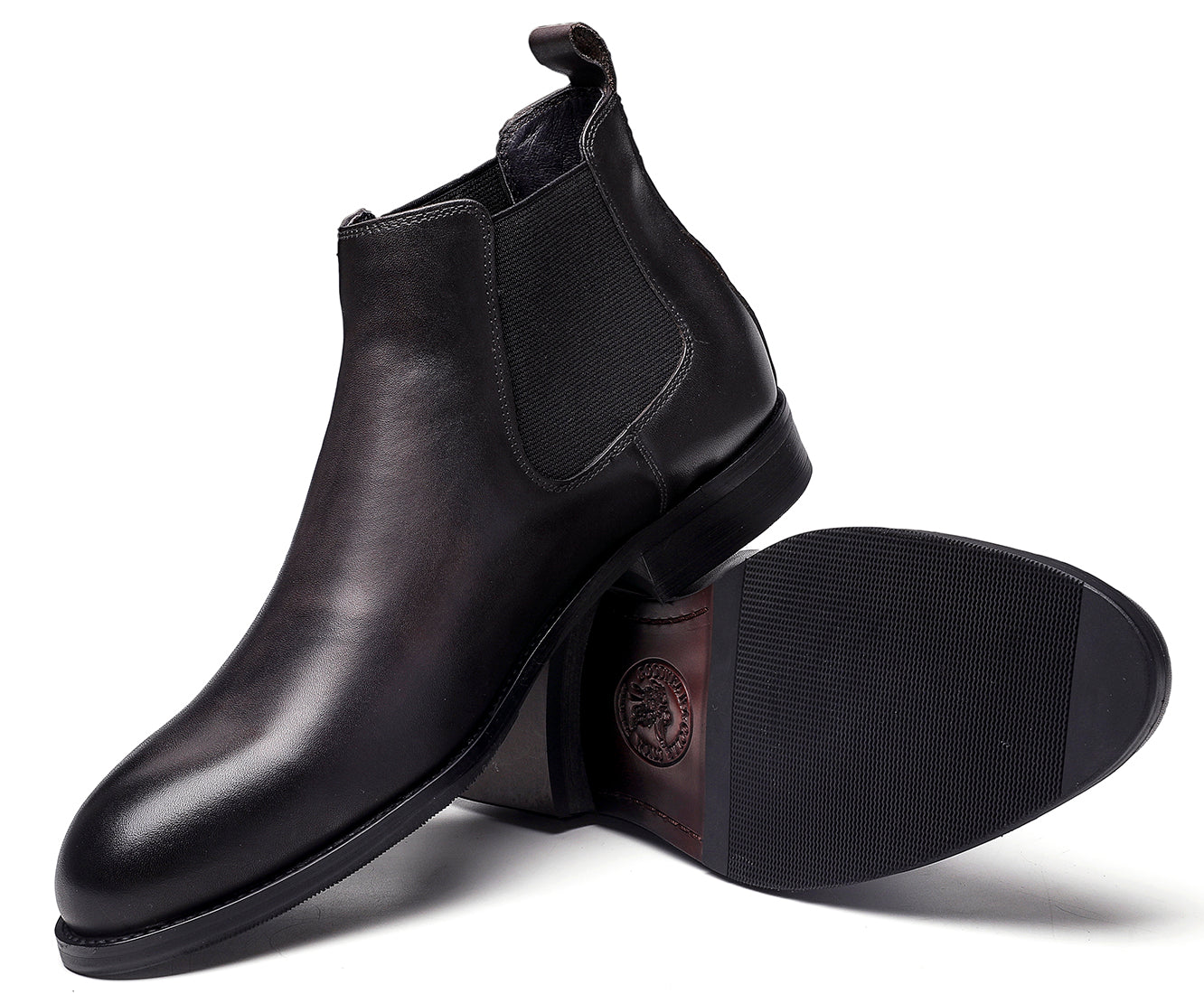 Botas Chelsea de cuero de vestir para hombre