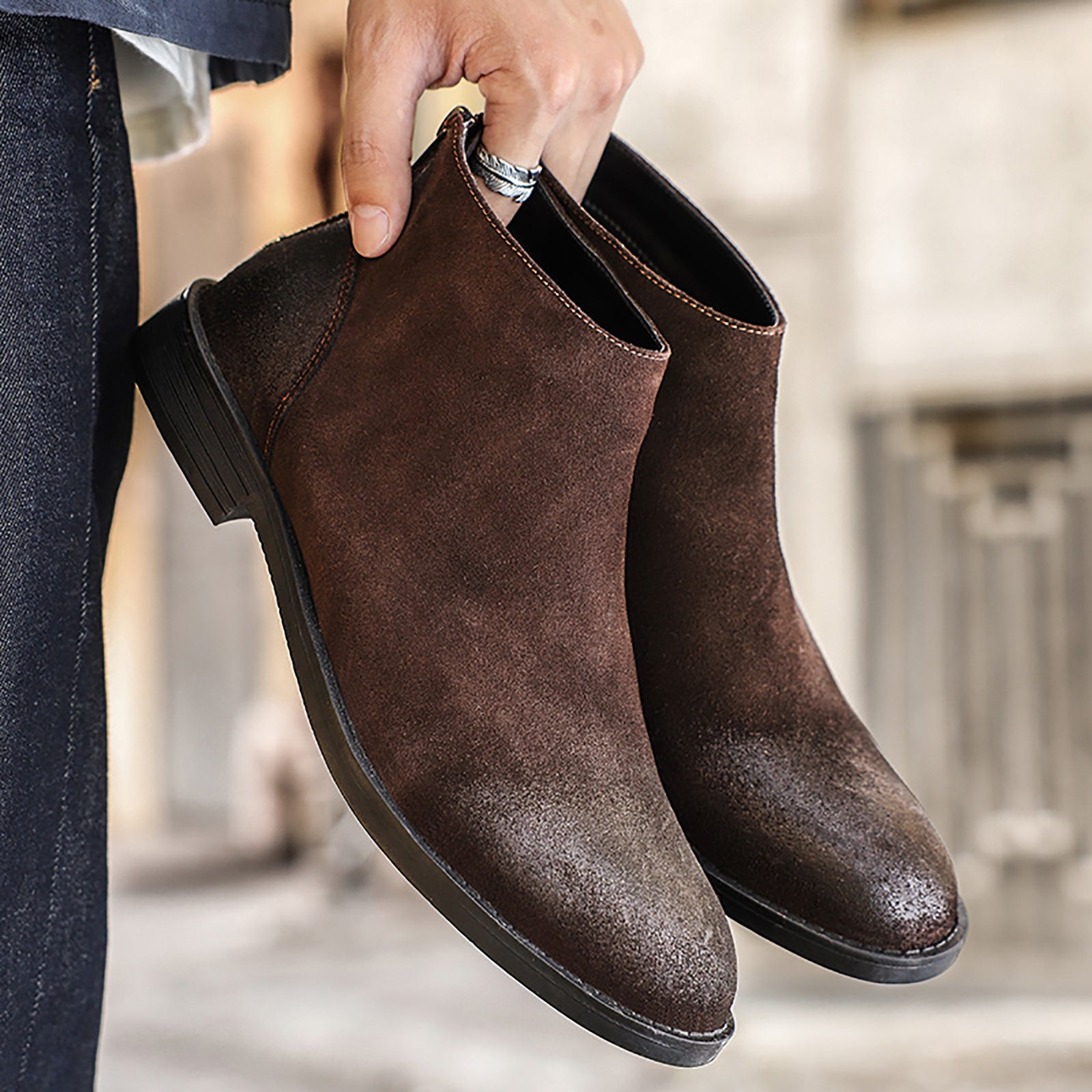 Men's Chelsea Boots Suede Leather