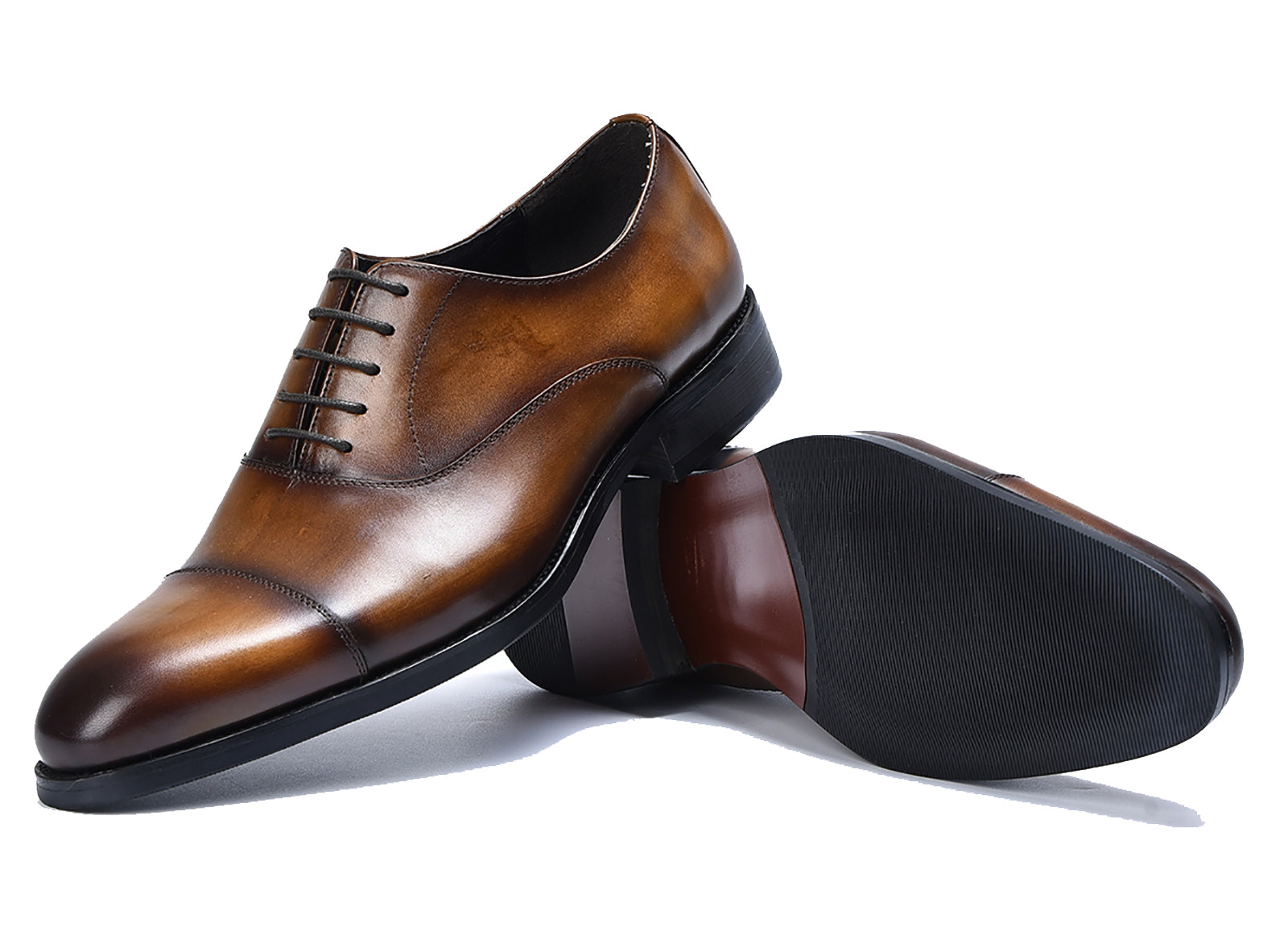 Zapatos Oxford con cordones y punta lisa para hombre 