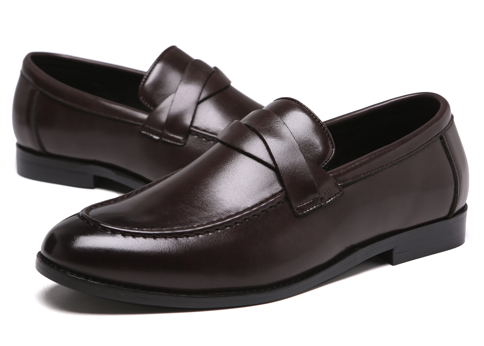 Men's Moc Toe Strap Smoking Loafers