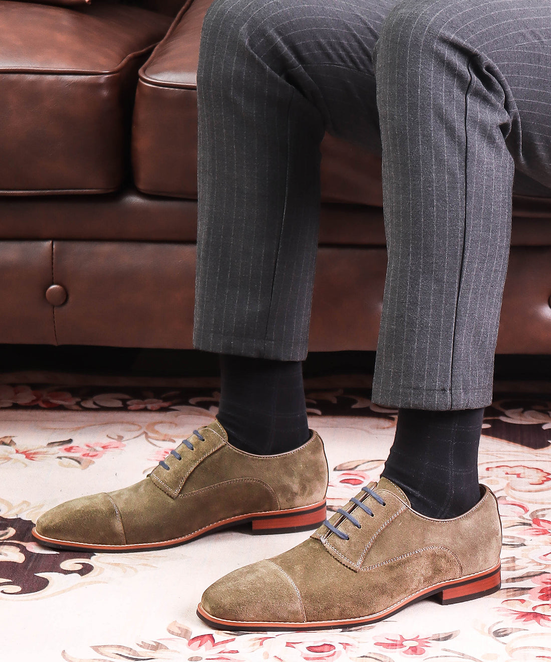 Oxfords de piel de ante transpirable para hombre 