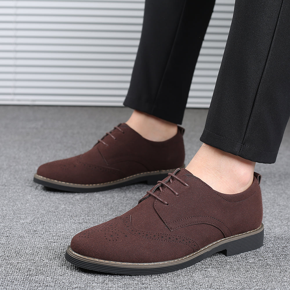 Men's Wingtip Lightweight Suede Derby Shoes