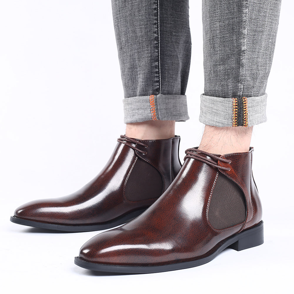 Men's Sleek Shiny Chelsea Boots