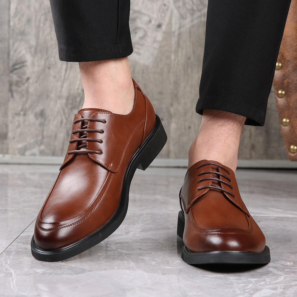 Zapatos Derby lisos con punta Moc para hombre