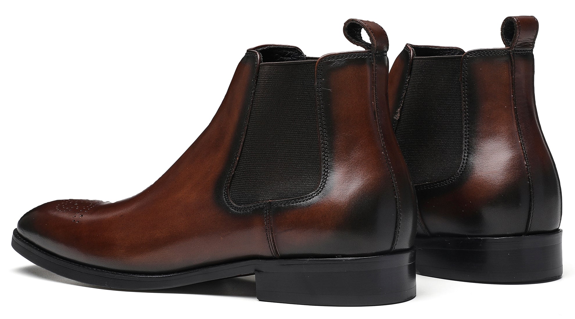 Botas Chelsea formales de vestir de cuero para hombre