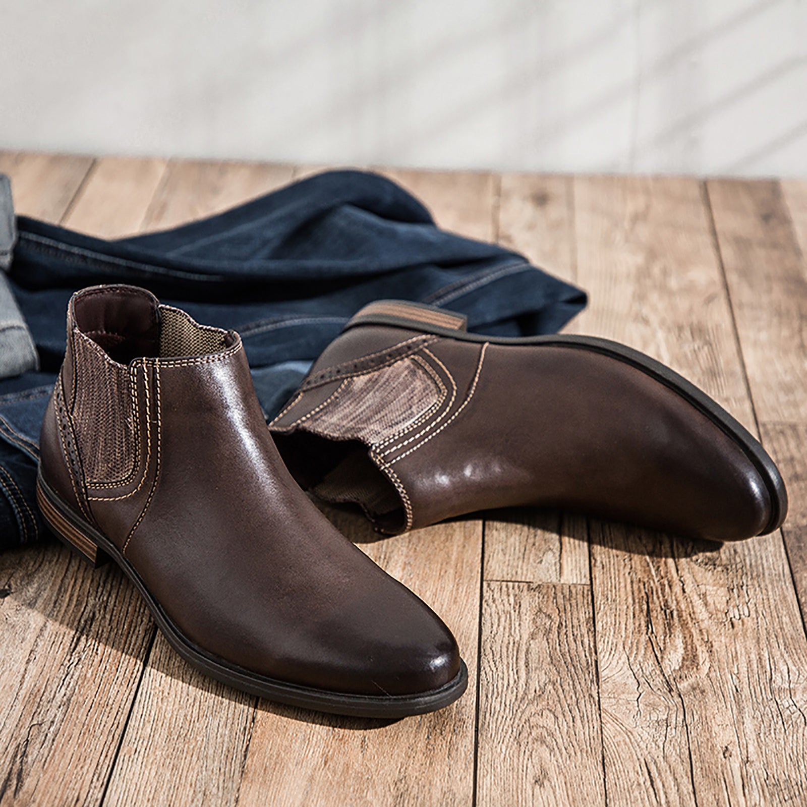 Men's Chelsea Boots Leather Black Brown Tan