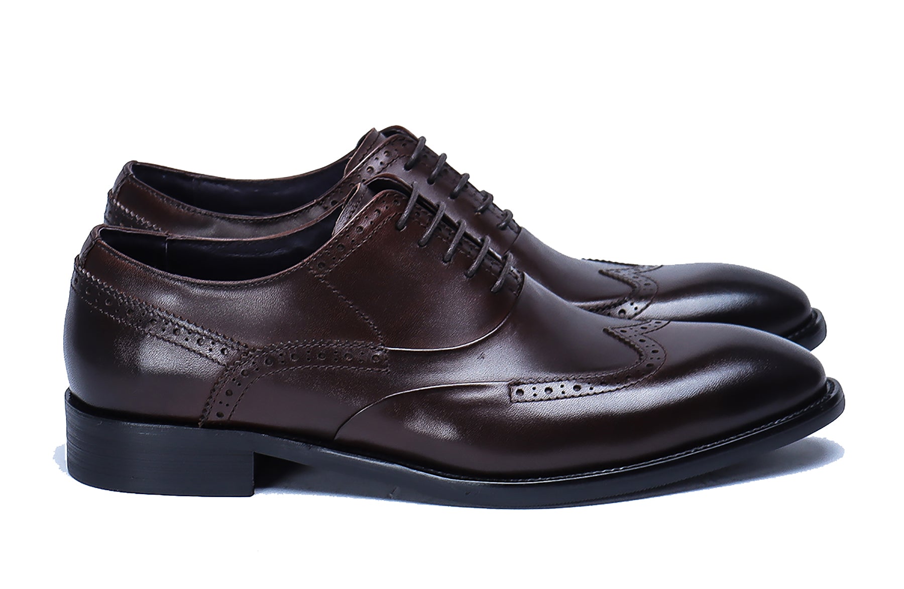 Zapatos Oxford de cuero con cordones para hombre 