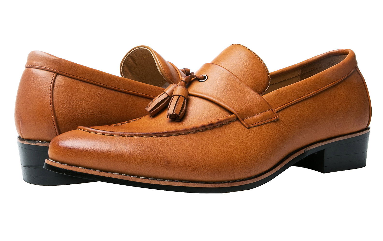 Mocasines con borlas para hombre Negro Rojo Bronceado 