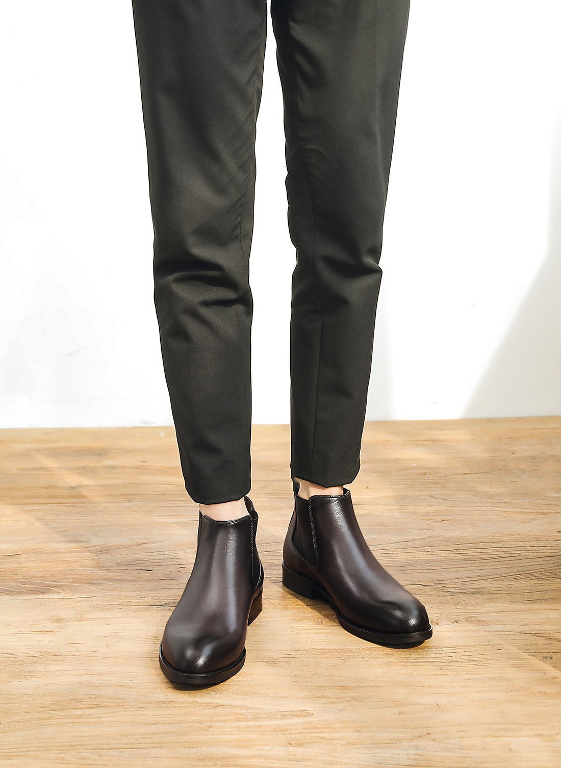 Botas Chelsea de cuero de vestir para hombre