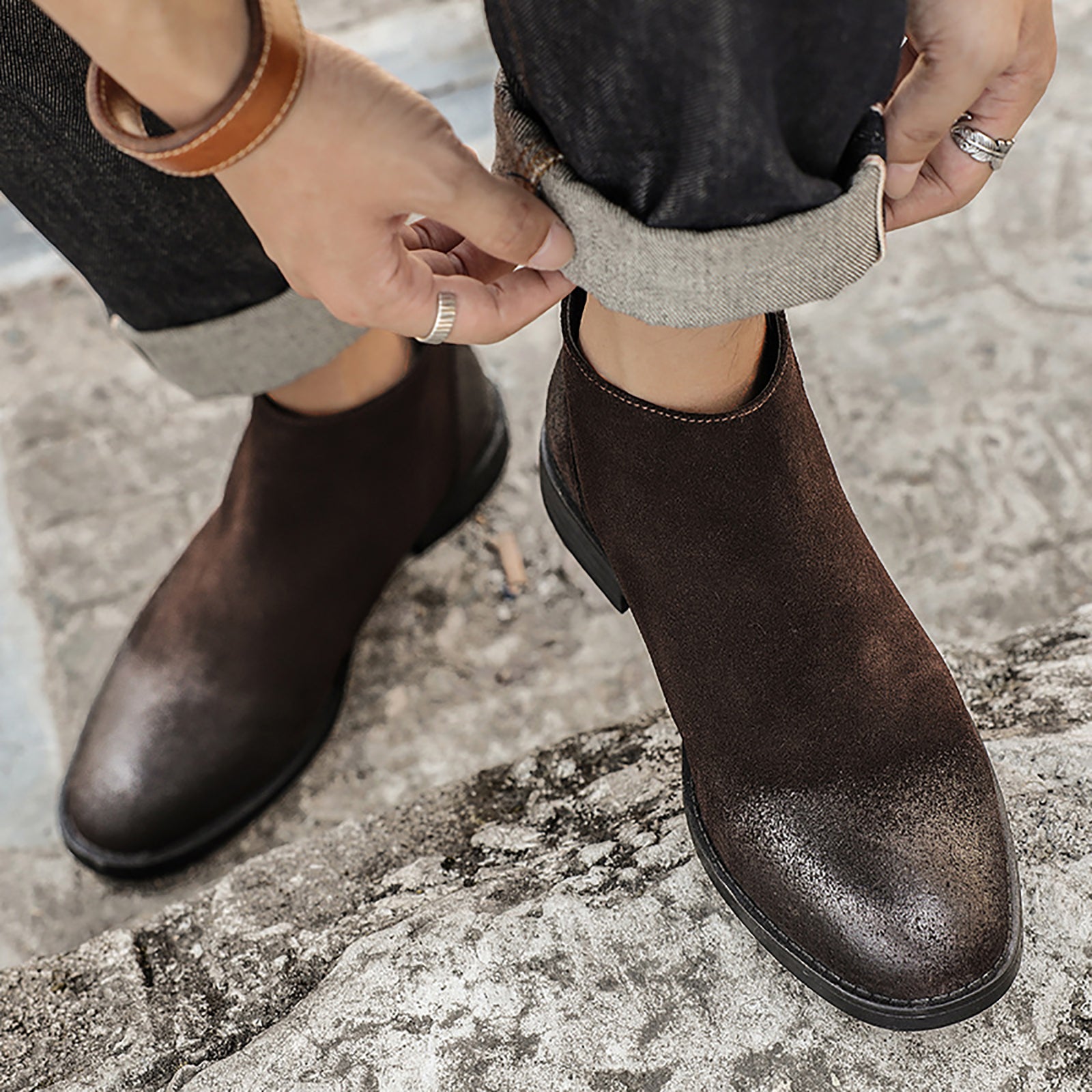 Men's Chelsea Boots Suede Leather