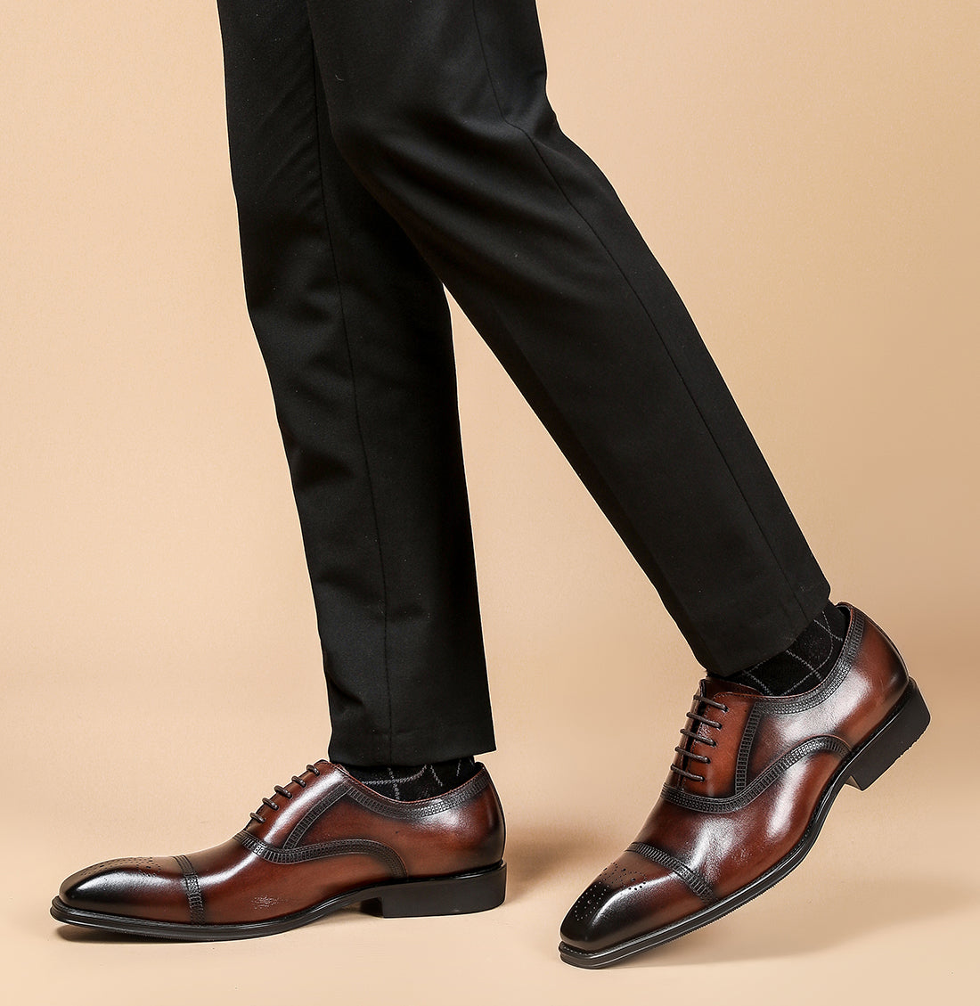 Men's Leather Plain Toe Formal Oxfords