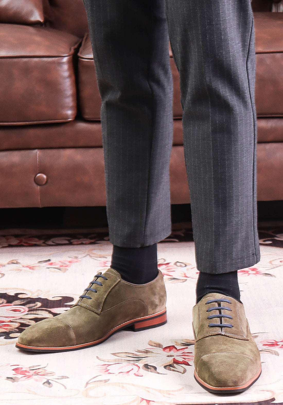 Oxfords de piel de ante transpirable para hombre 