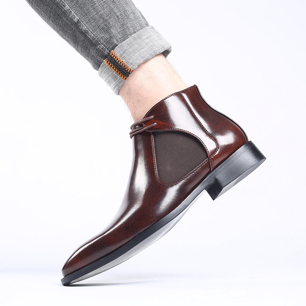 Men's Sleek Shiny Chelsea Boots