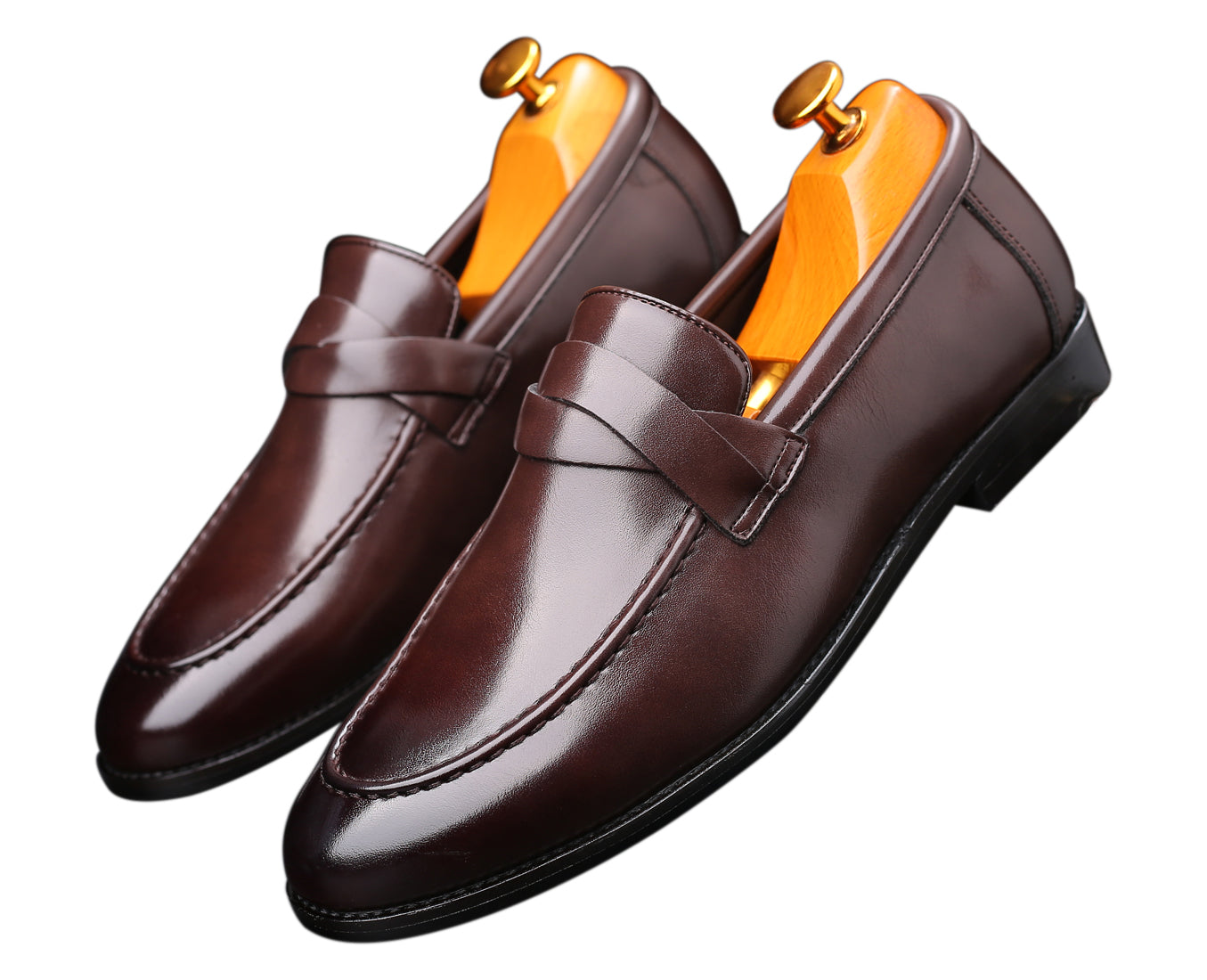 Men's Moc Toe Strap Smoking Loafers