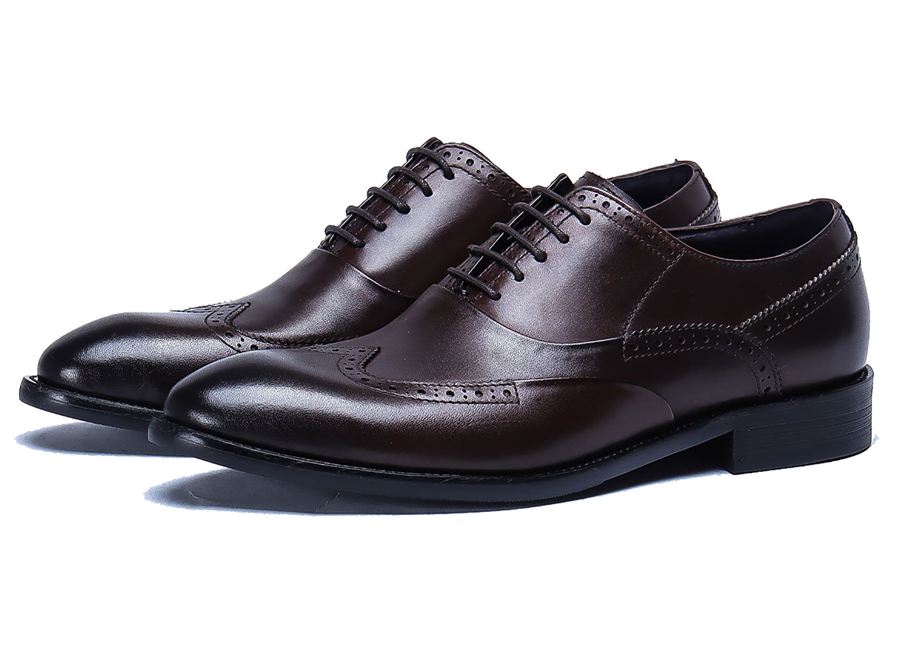 Zapatos Oxford de cuero con cordones para hombre 