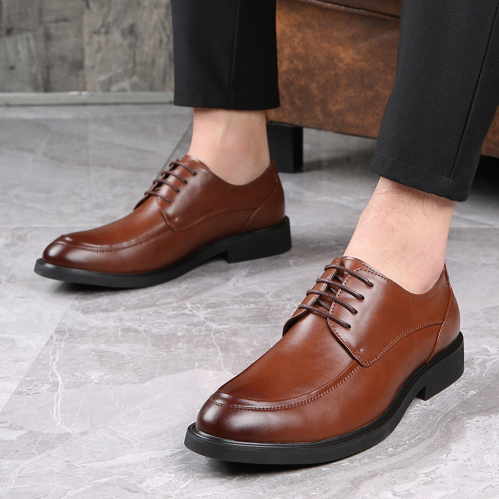 Zapatos Derby lisos con punta Moc para hombre