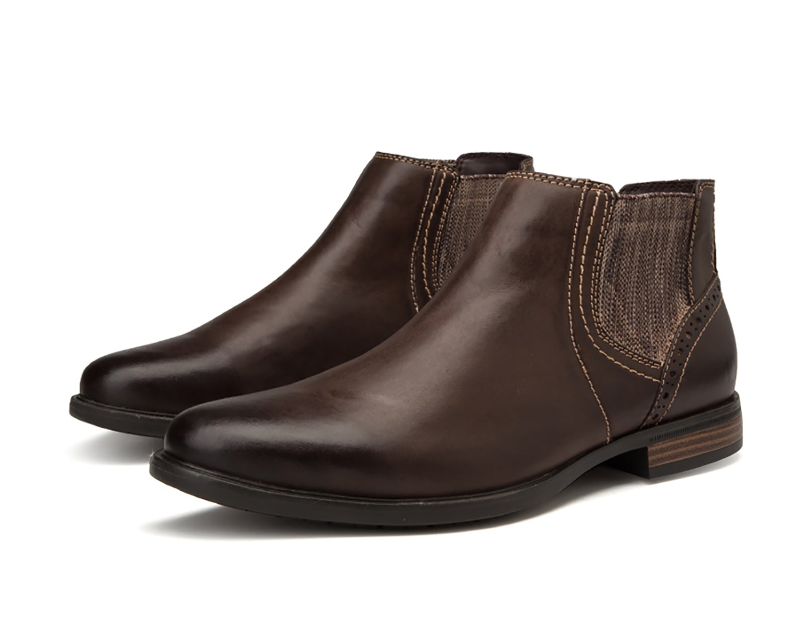 Botas Chelsea Hombre Piel Negro Marrón Bronceado 