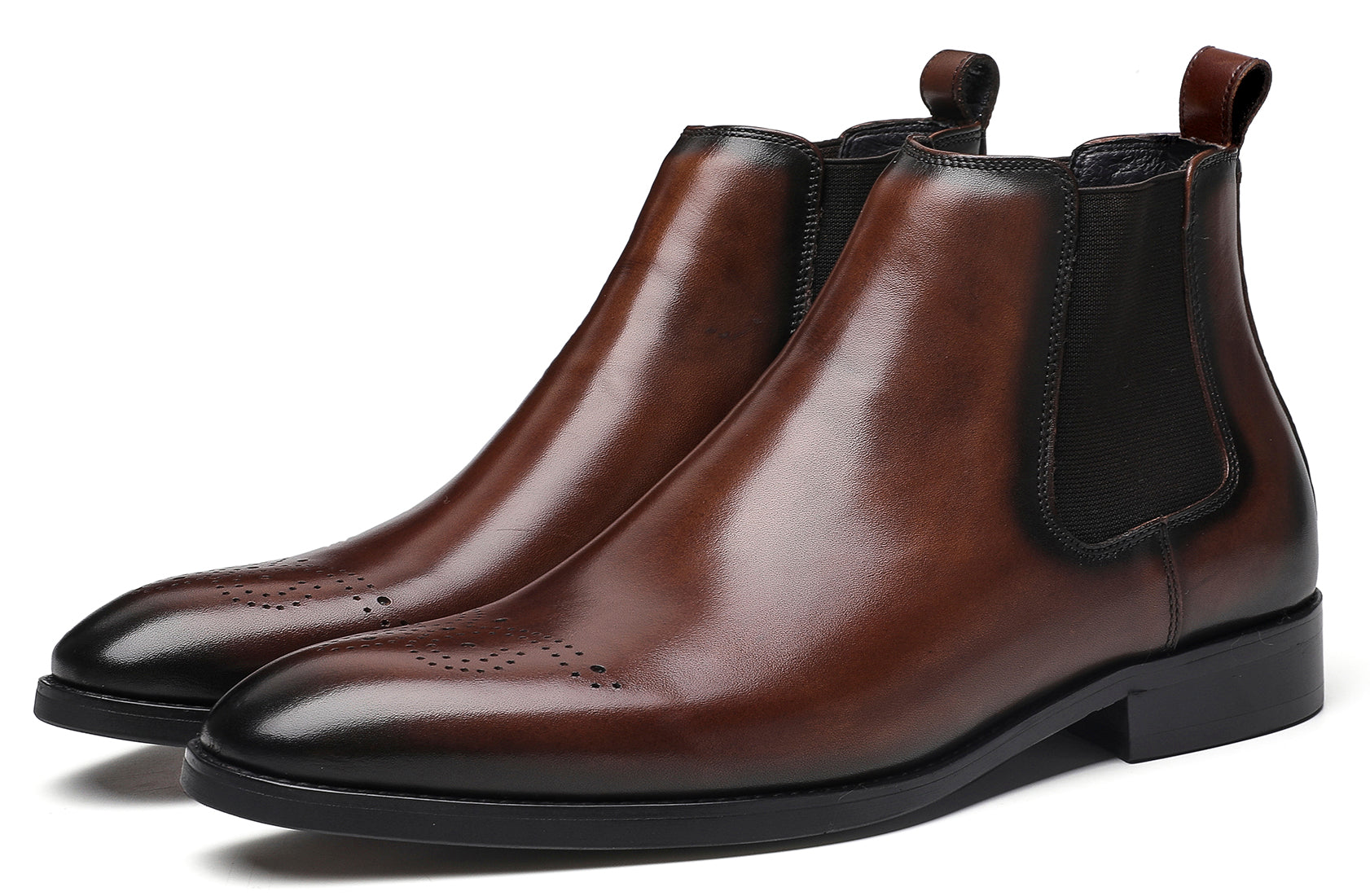 Botas Chelsea formales de vestir de cuero para hombre