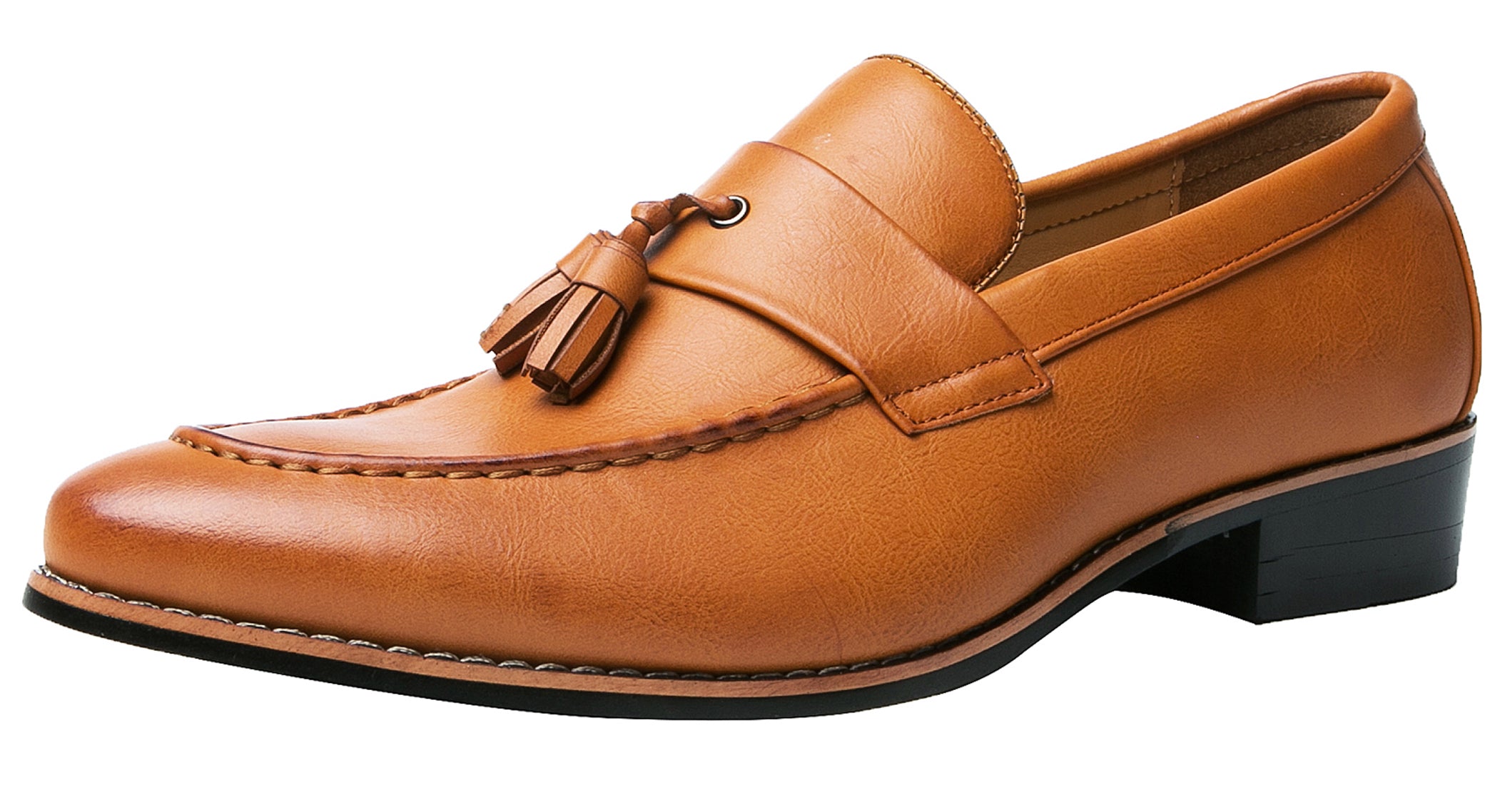 Mocasines con borlas para hombre Negro Rojo Bronceado 