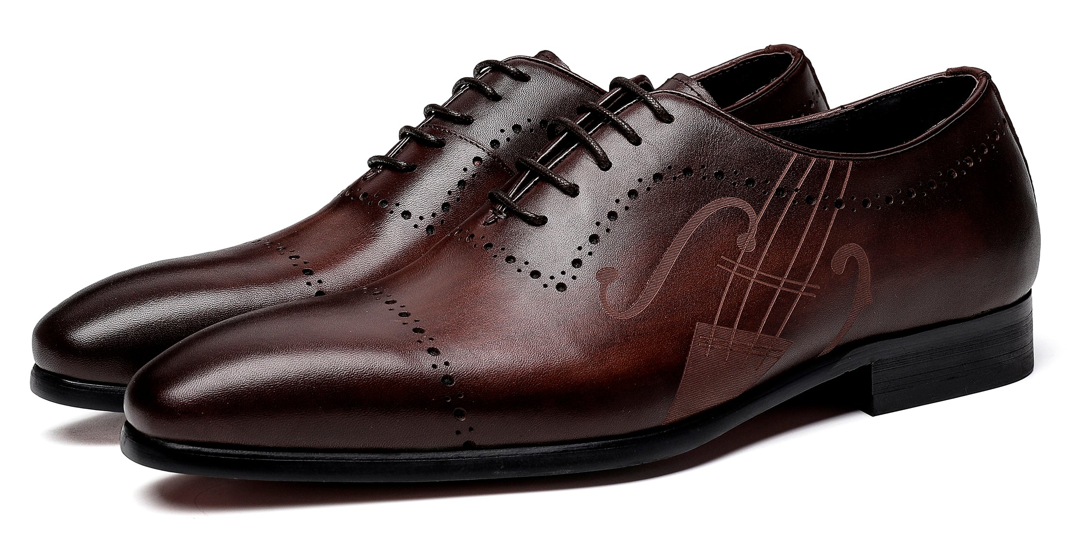 Notación musical Oxfords de cuero para hombre 