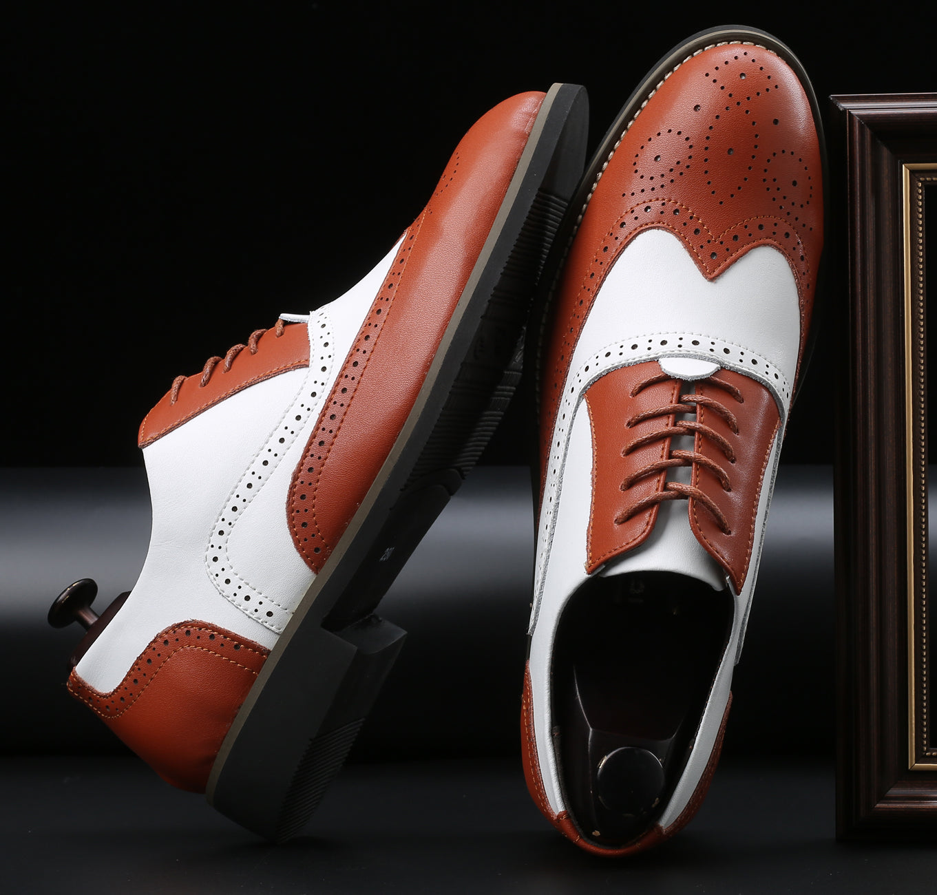 Zapatos Oxford clásicos Wingtip Brogue para hombre