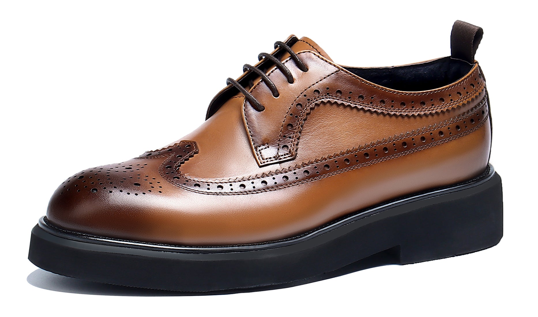 Derby de cuero Brogue Fashion para hombre 