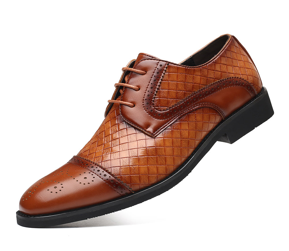 Zapatos Derby tejidos con punta redonda para hombre