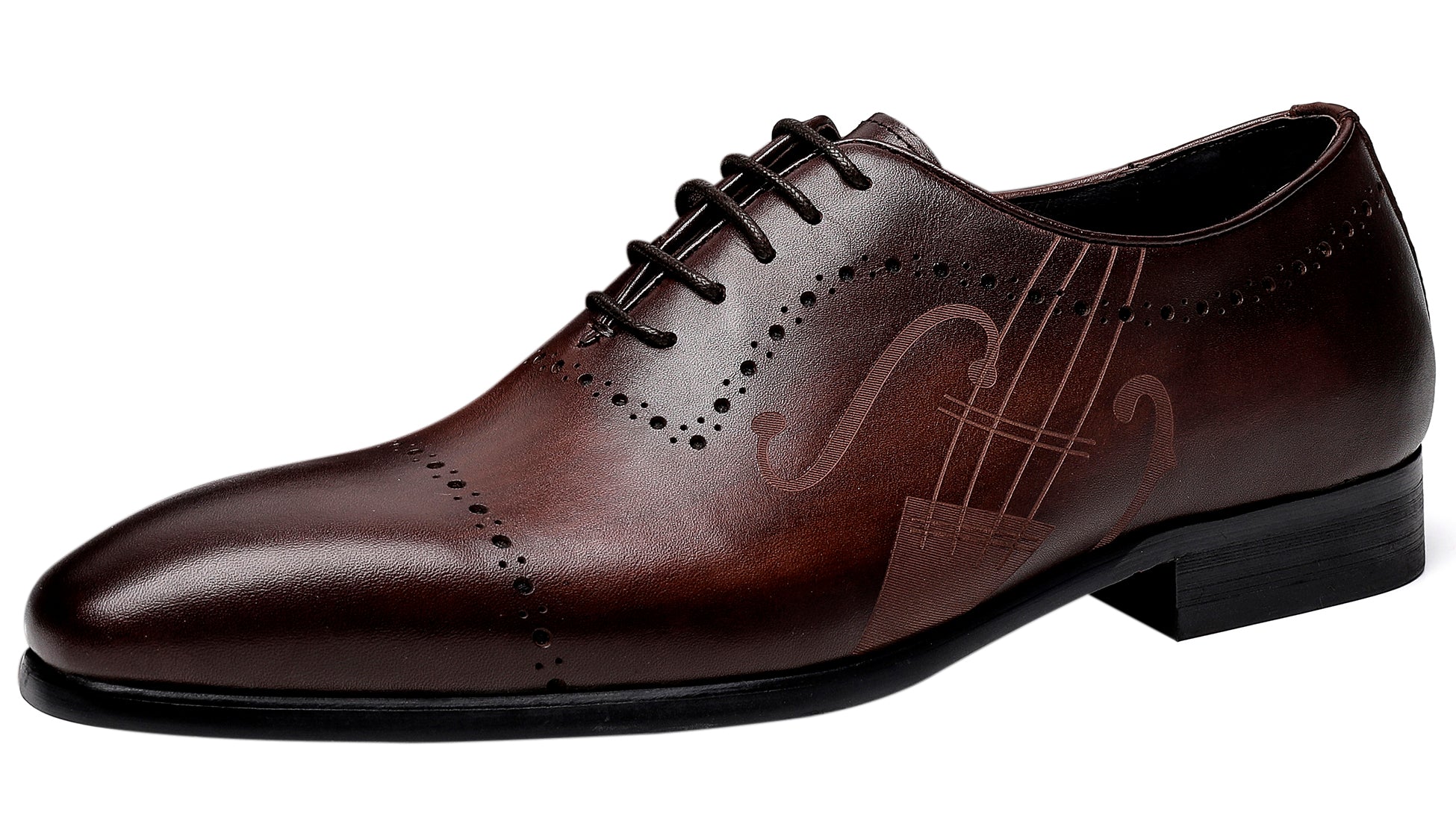 Notación musical Oxfords de cuero para hombre 