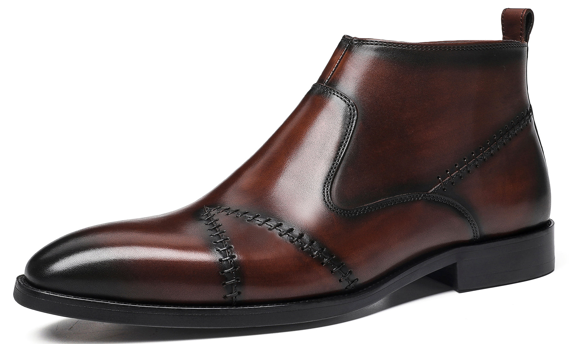 Botas Chelsea formales con cremallera para hombre