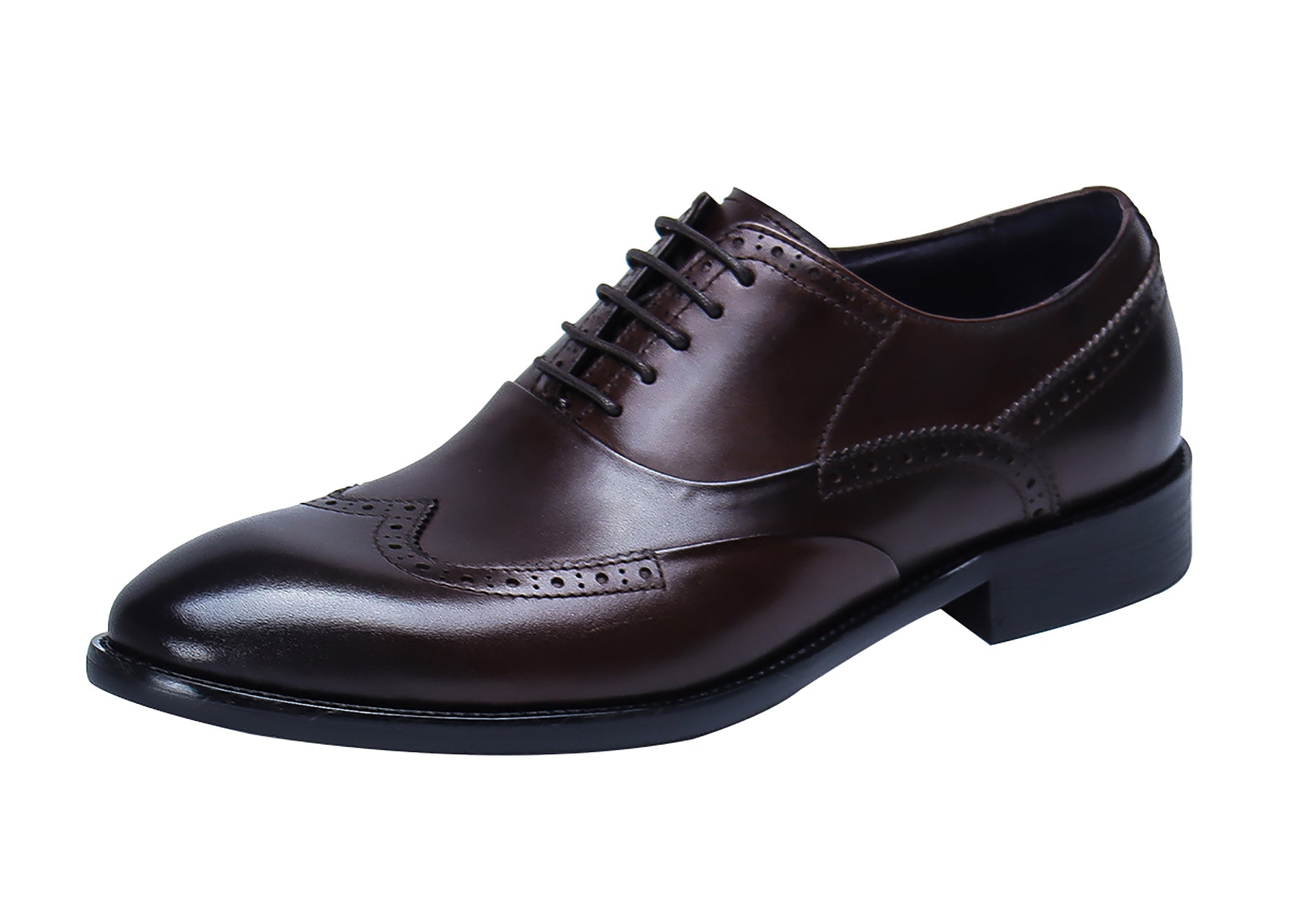 Zapatos Oxford de cuero con cordones para hombre 