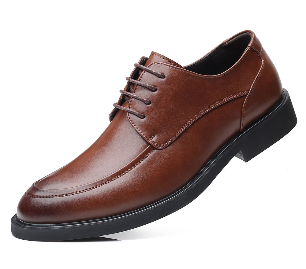 Zapatos Derby lisos con punta Moc para hombre