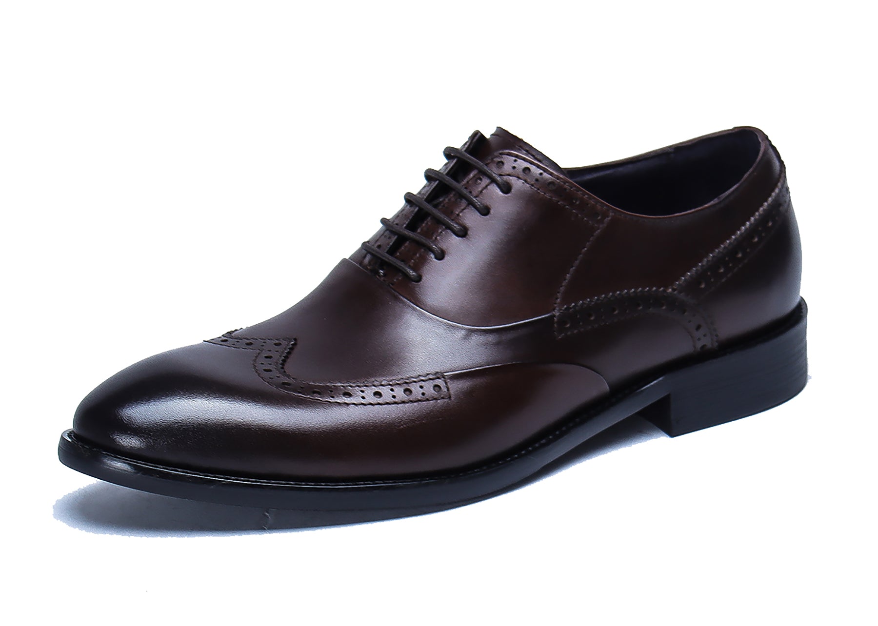 Zapatos Oxford de cuero con cordones para hombre 