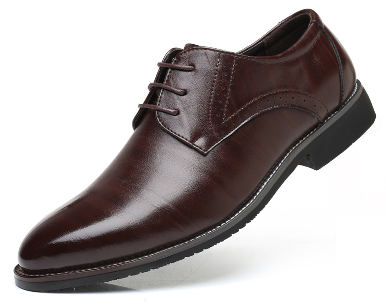 Zapatos Derby lisos Brogue para hombre