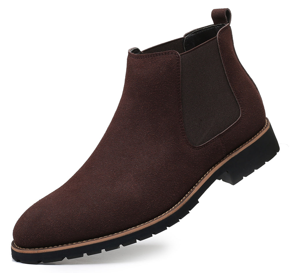 Botas Chelsea de ante para hombre con tacón de 1 pulgada