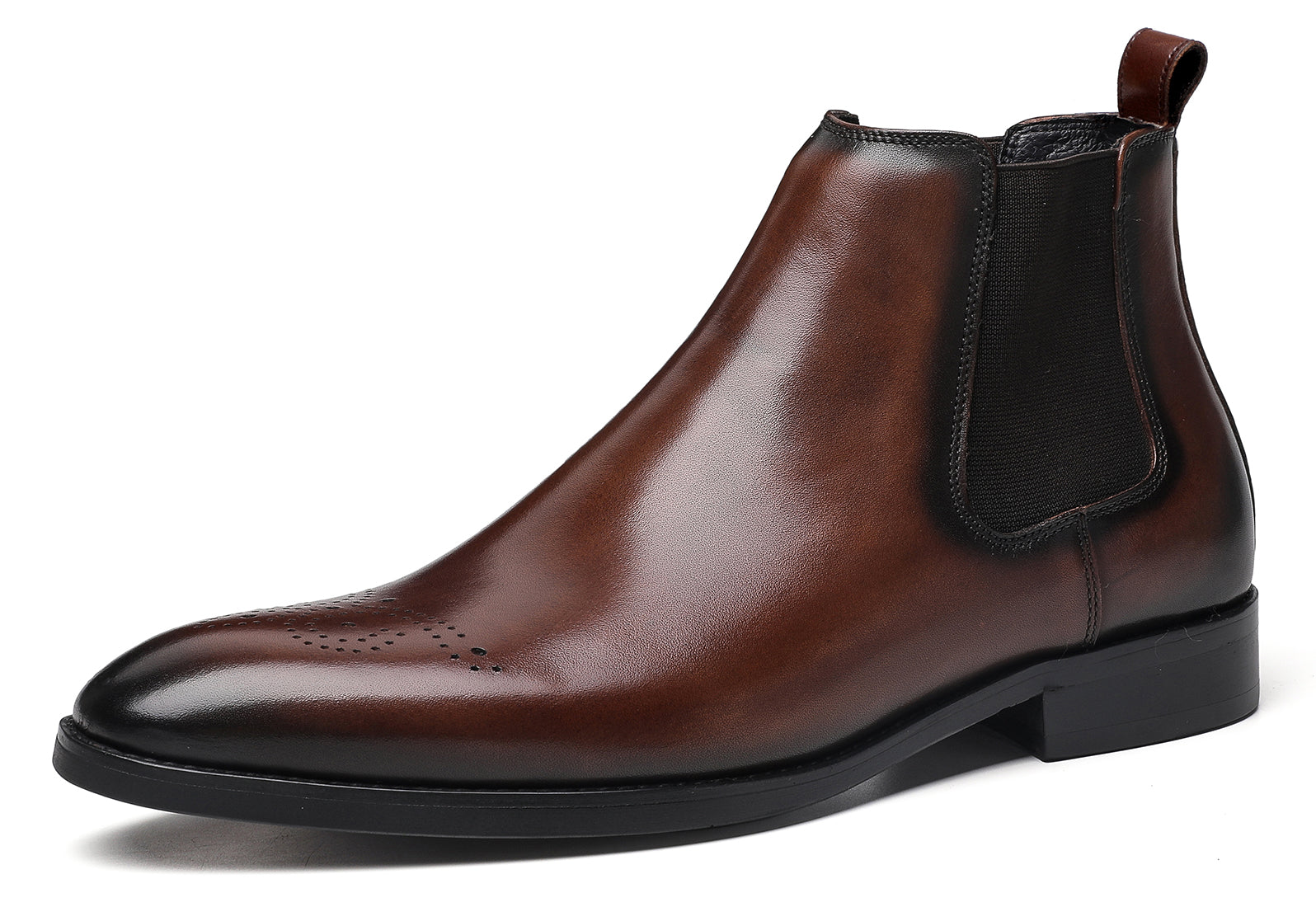 Botas Chelsea formales de vestir de cuero para hombre