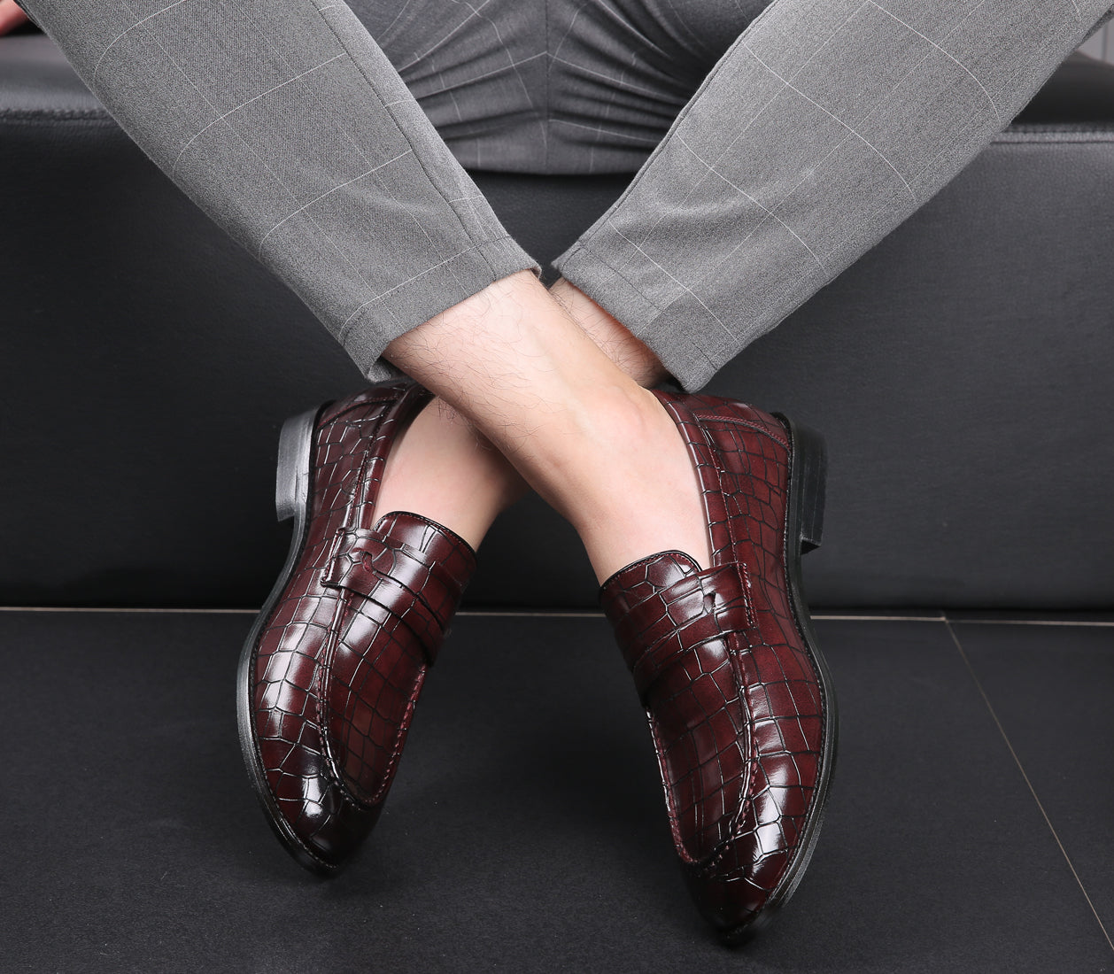 Men's Checkered Penny Loafers