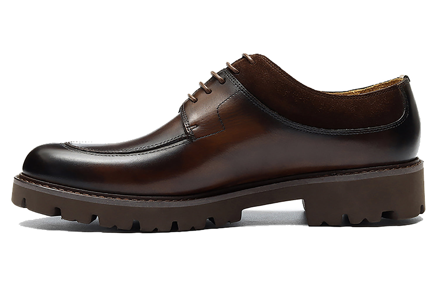 Derby de cuero formal con suela gruesa para hombre