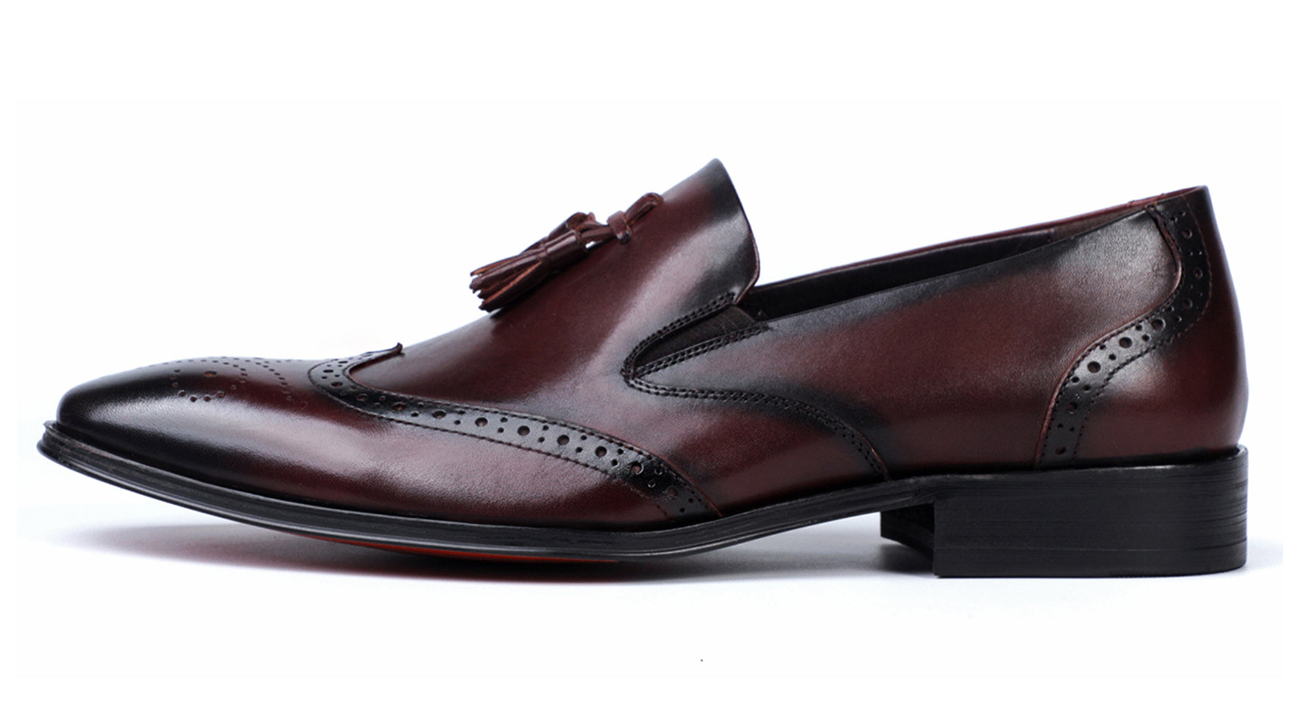 Mocasines formales de cuero con borlas para hombre