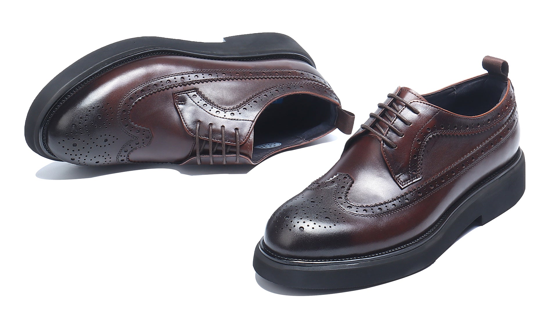 Derby de cuero Brogue Fashion para hombre 