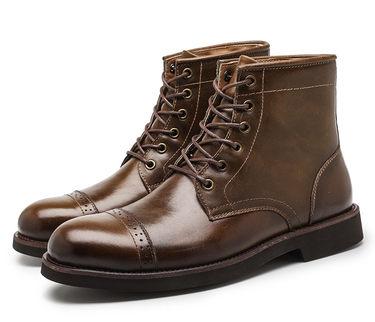 Botas utilitarias de vestir brogues para hombre