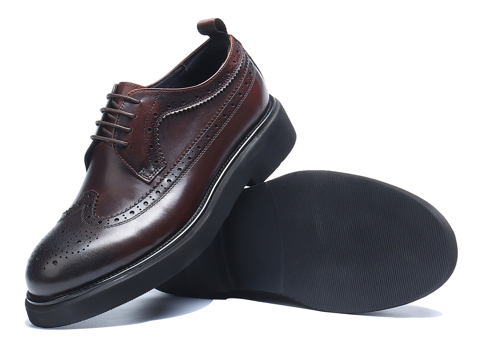 Derby de cuero Brogue Fashion para hombre 