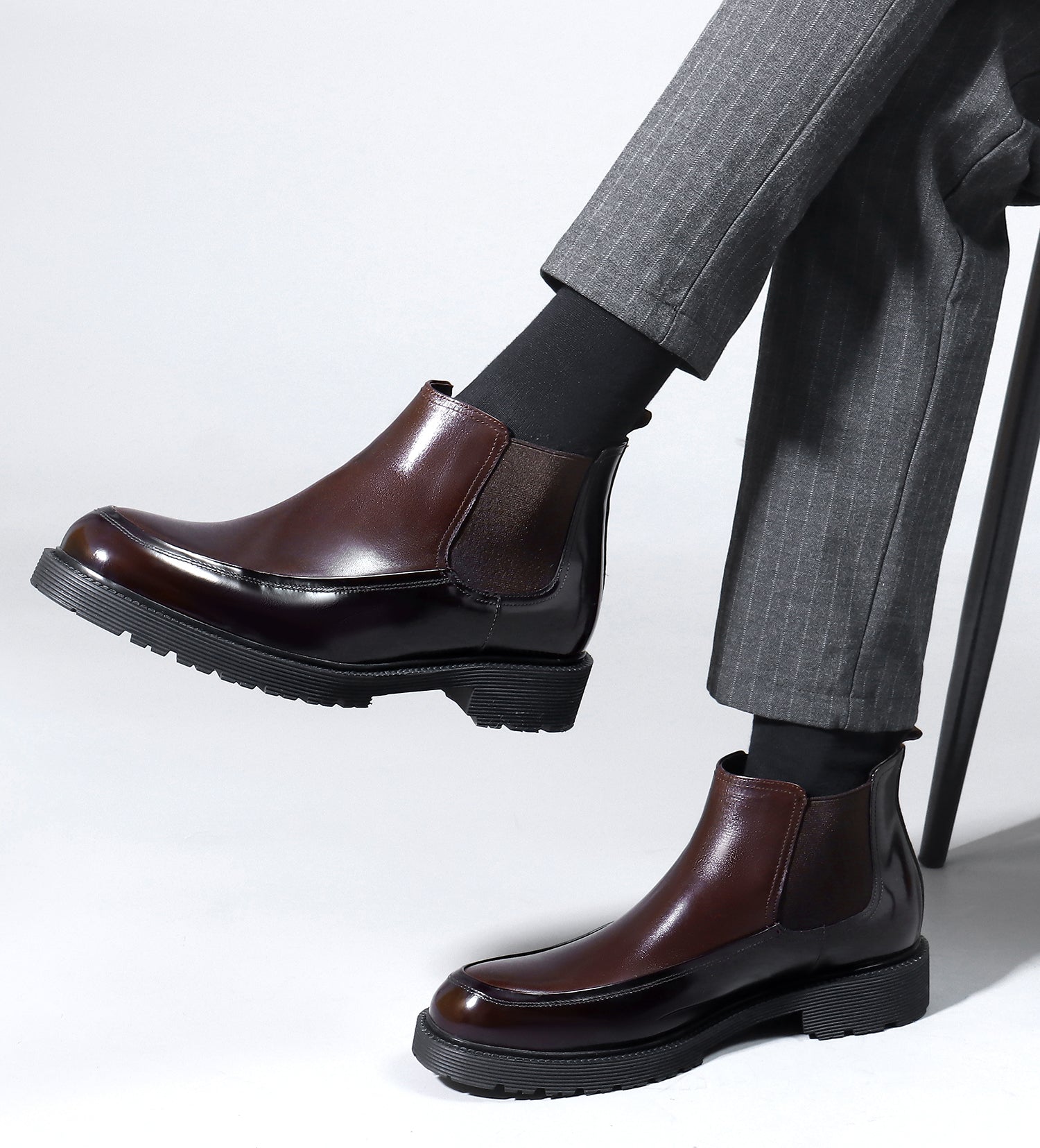 Botas Chelsea informales de cuero para hombre 