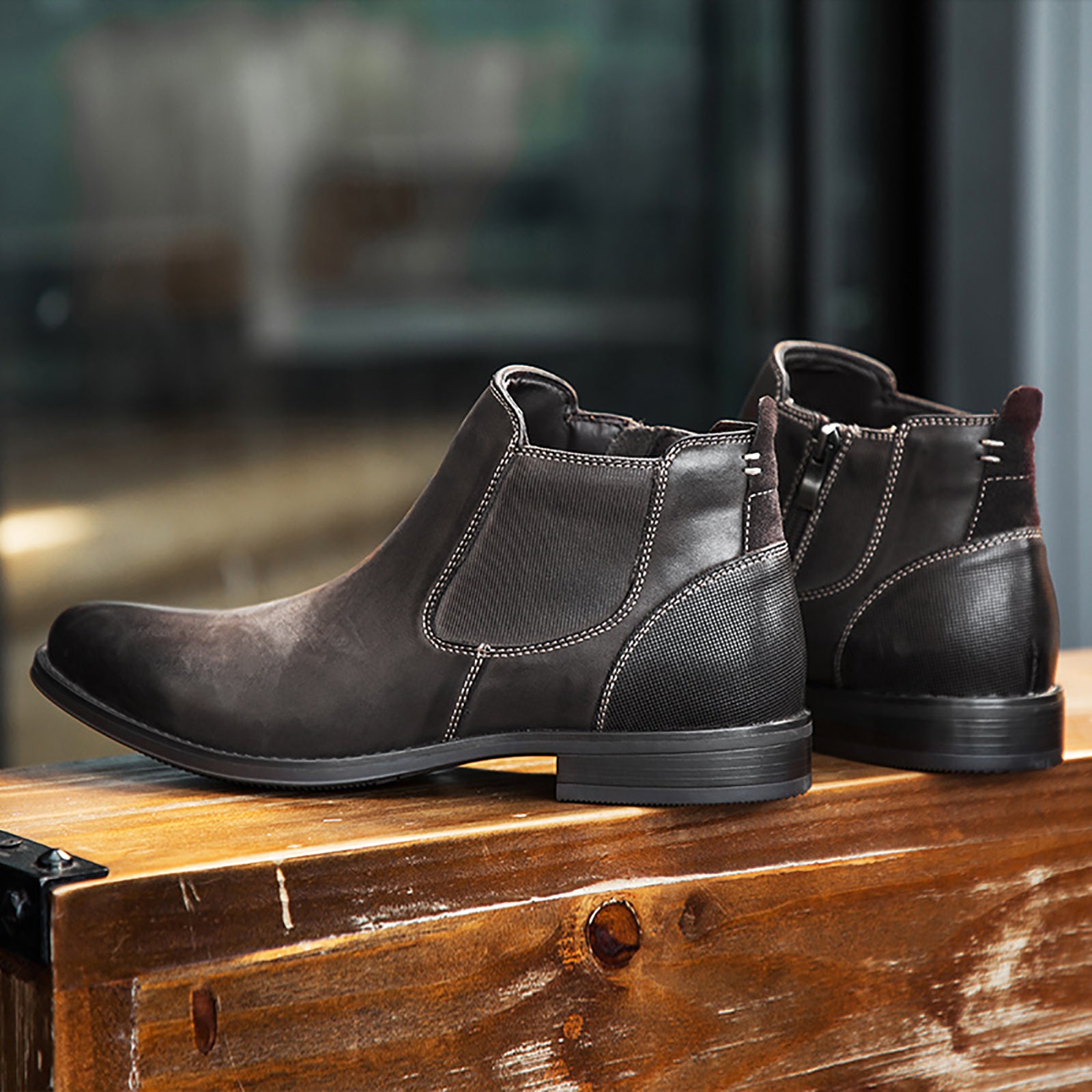 Botas Chelsea de hombre con cremallera 