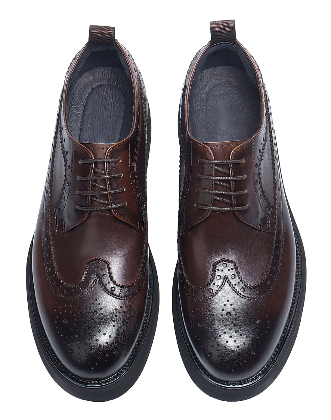 Derby de cuero Brogue Fashion para hombre 