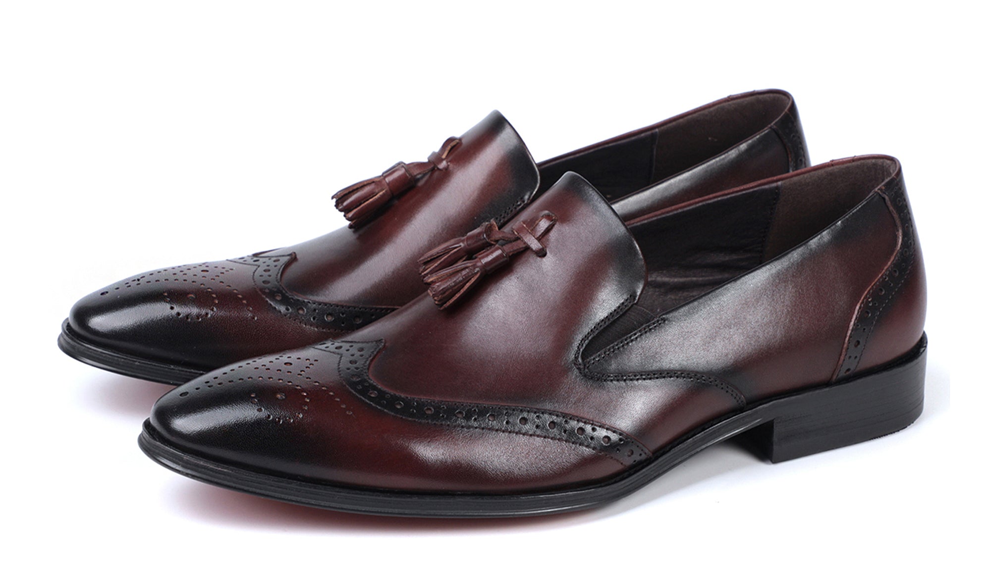 Mocasines formales de cuero con borlas para hombre