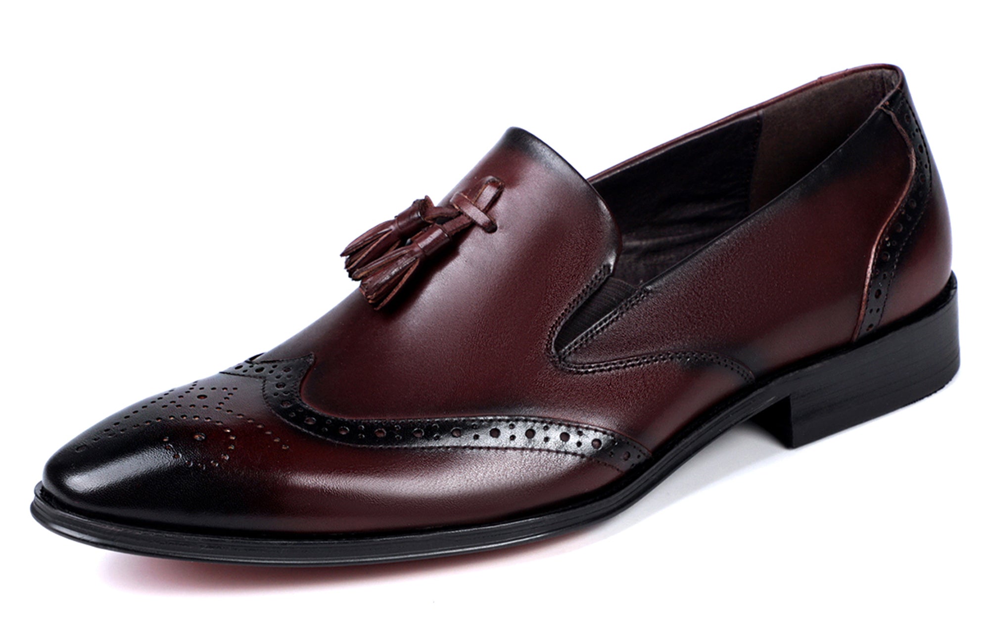 Mocasines formales de cuero con borlas para hombre