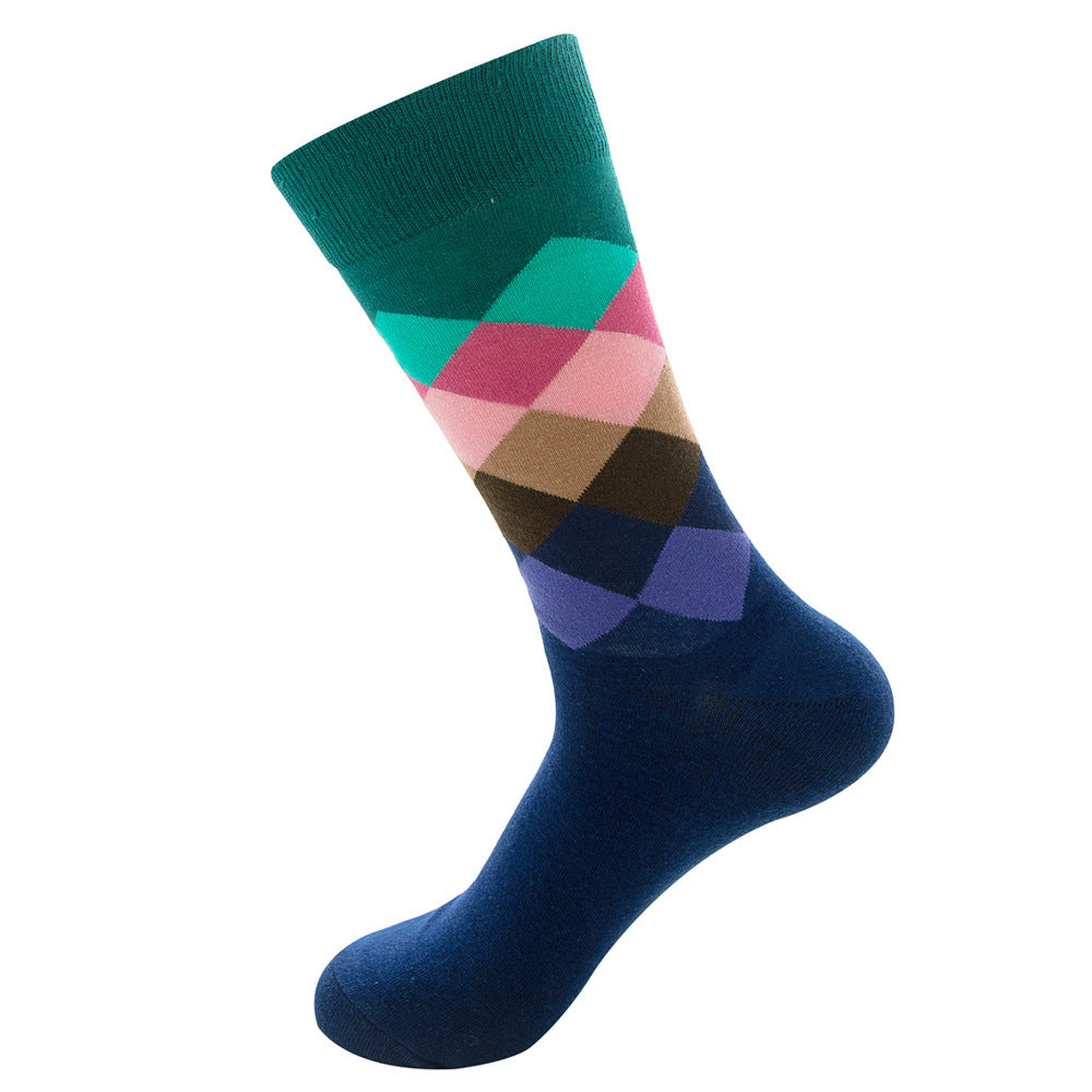 Colorful Argyle Socks 1 Pair Set